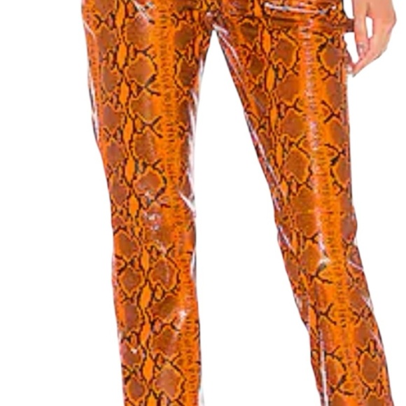 GRLFRND Snakeskin print Straight leather pants - Picture 2 of 14